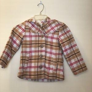 Girls plaid pea coat